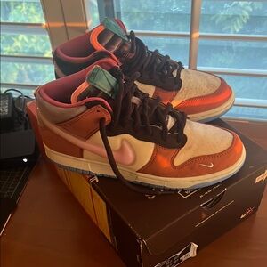 Nike Dunk Low with Pink and Orange Accents